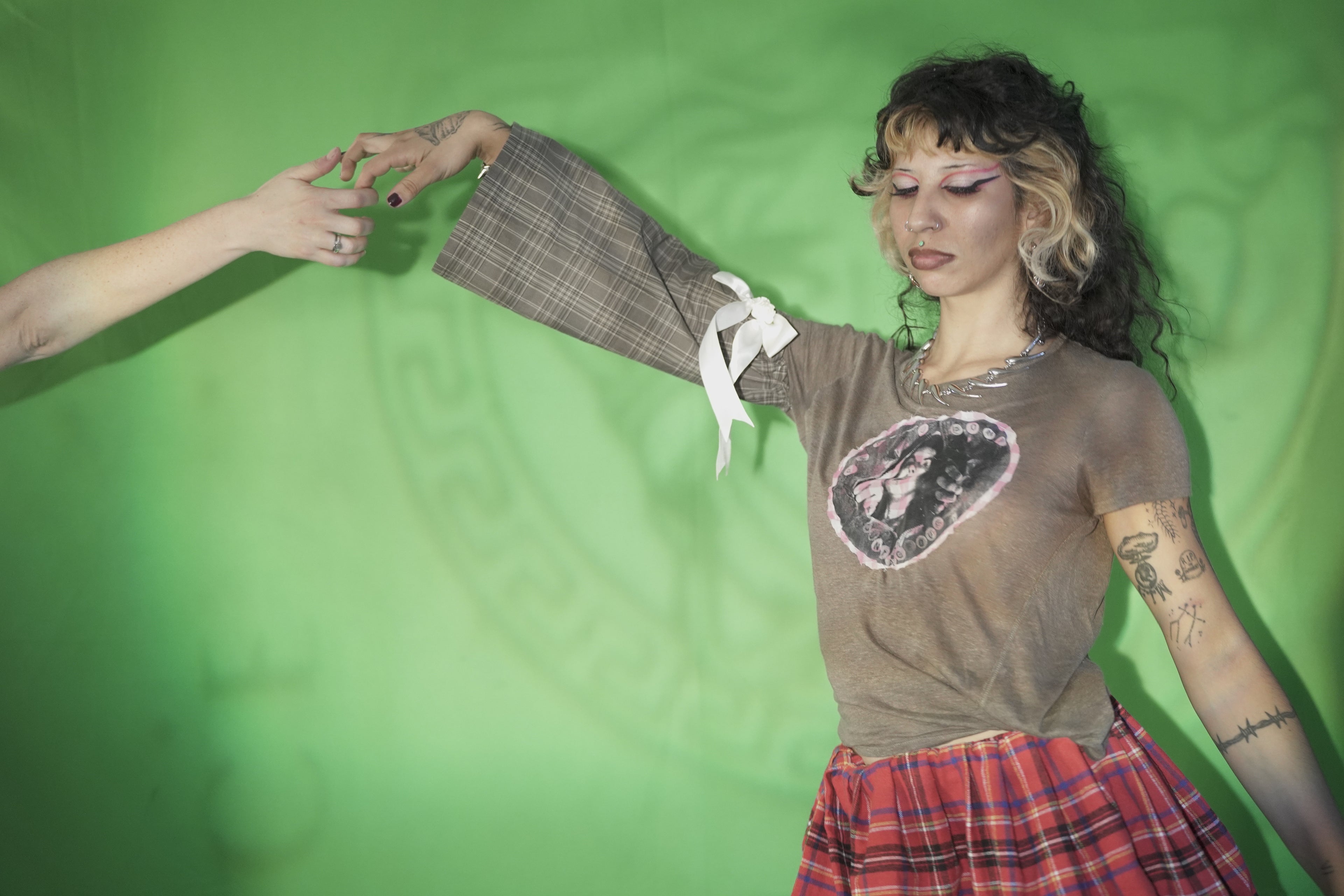 Asymmetrical Earth-tone Blouse