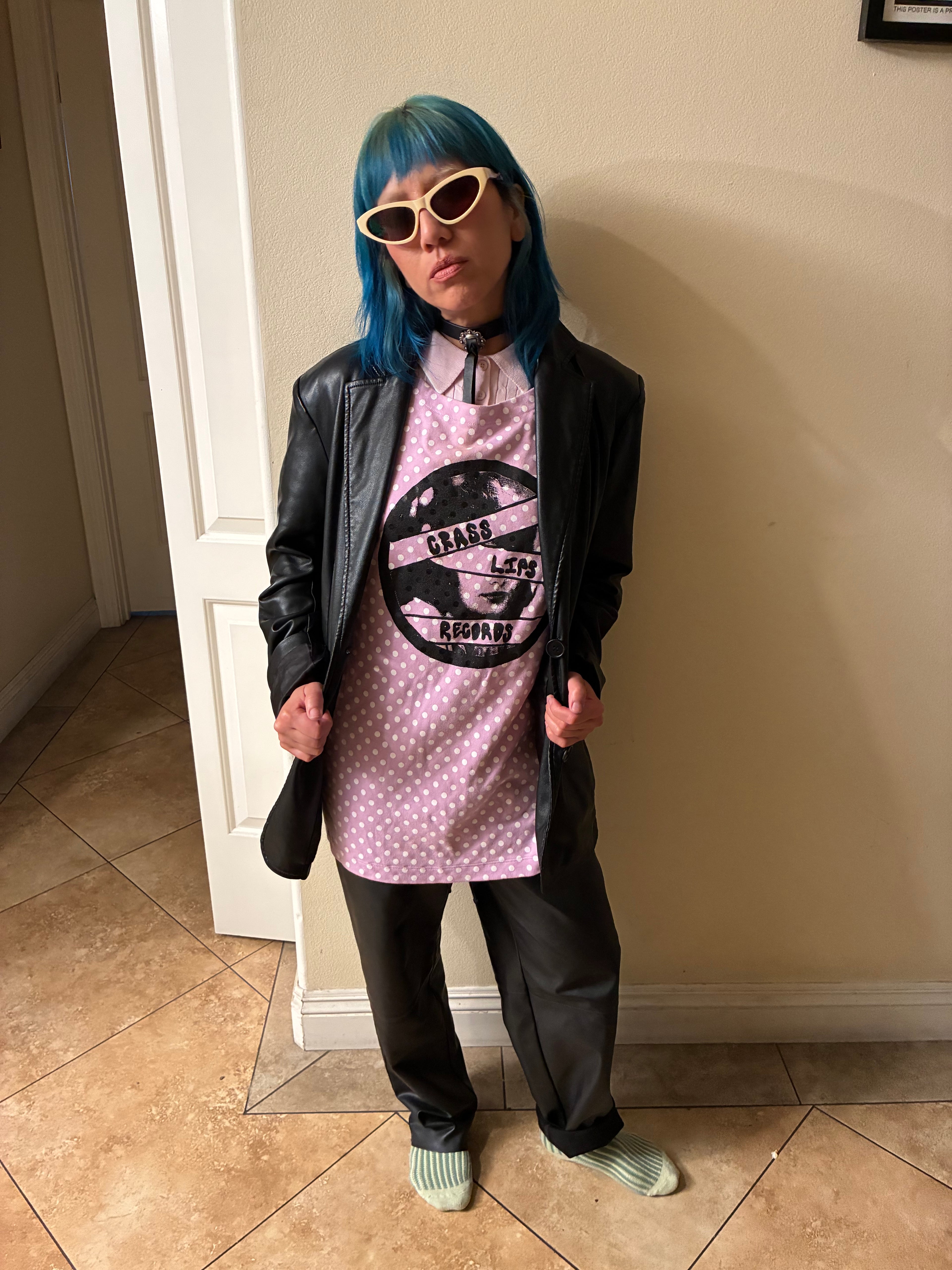 Crass Lips Polka-dotted Lilac Sweater Dress