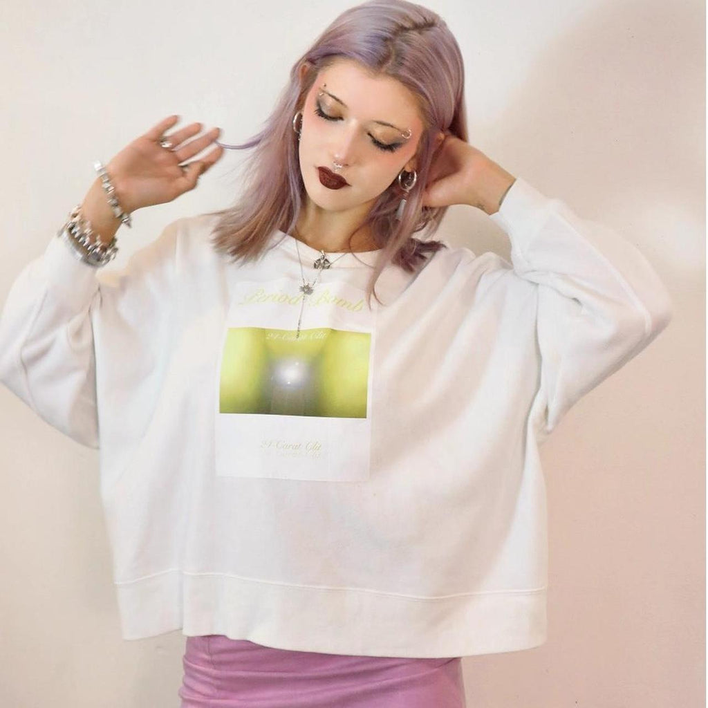 White Open-back Sweatshirt
